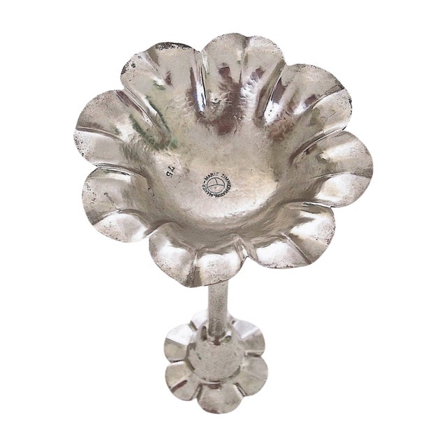 Four Marie Zimmermann Arts & Crafts Silvered Candle Holders, Circa 1915 For Sale - Image 4 of 9