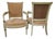 18th Century Burlap Upholstered Louis XVI Armchairs, A Pair For Sale
