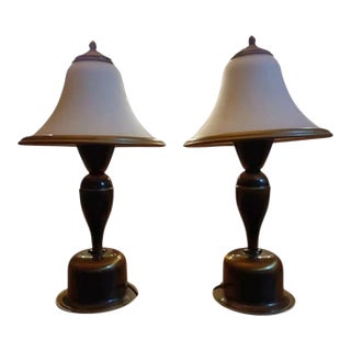 Romantic a Pair Night Table Lamps, Mid 20th Century For Sale