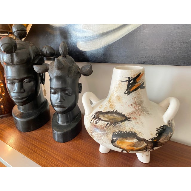 Brown Ceramic Model with Rock Painting, Vallauris, 1960s For Sale - Image 8 of 9