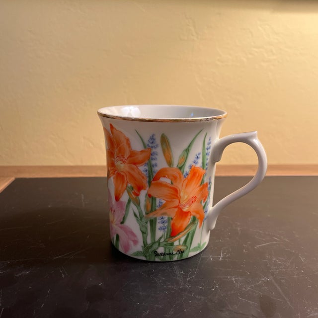 Ceramic Lenox Bone China Mugs “The Flower Blossom Mug Collection” by Susanne Clee For Sale - Image 7 of 13