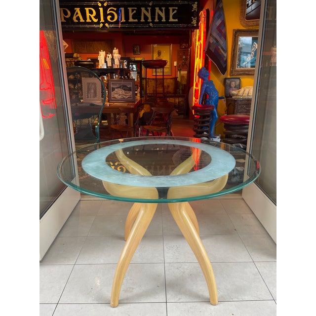 Italian Round Italian Dining Table Circa 1980s For Sale - Image 3 of 9
