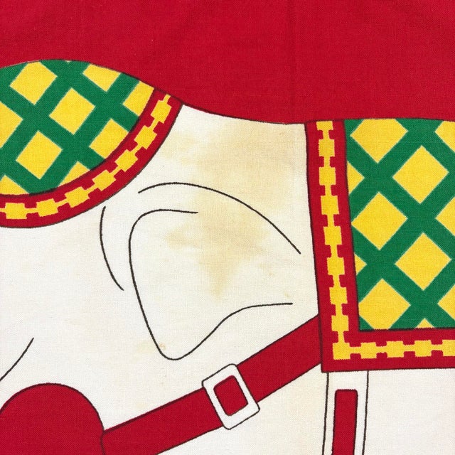 Rustic Oversize Vintage Cotton Royal Thai Navy Flag With White Elephant, Naval Ensign of Thailand For Sale - Image 3 of 8