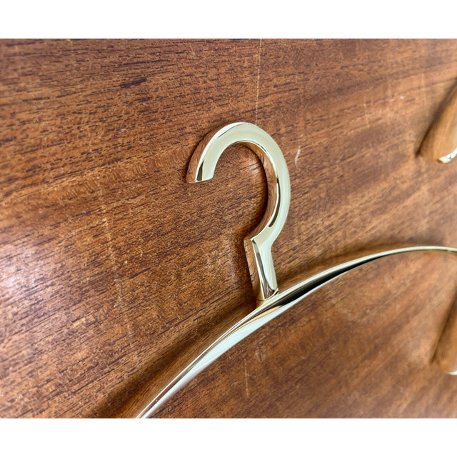Mid-Century Modern Hollywood Regency Style Brass Coat Hanger, 1960s, Set of 5 For Sale - Image 4 of 18