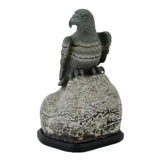 Late 20th Century Hand Carved Jasper Stone Eagle Sculpture For Sale