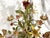 Vintage Tole 6-Light Chandelier With Flower Motif and Honest Patina For Sale In West Palm - Image 6 of 18