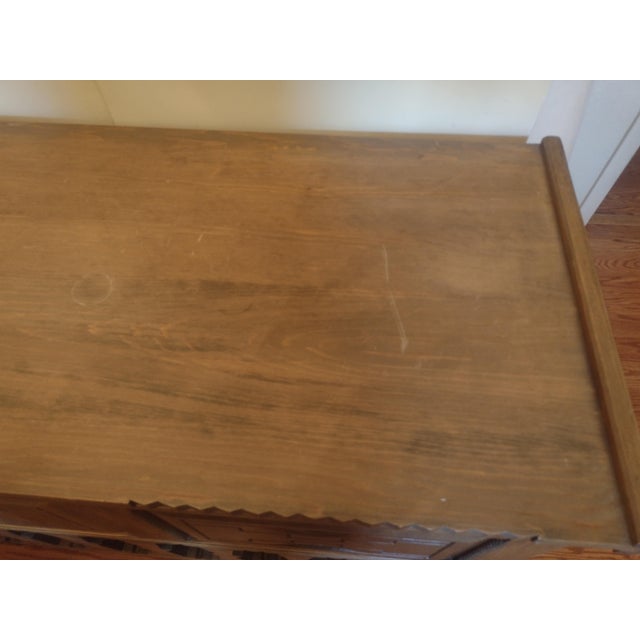 Late 20th Century Ernest Thompson Santa Fe - Southwestern Carved Wood Storage Chest / Blanket Chest For Sale - Image 5 of 17