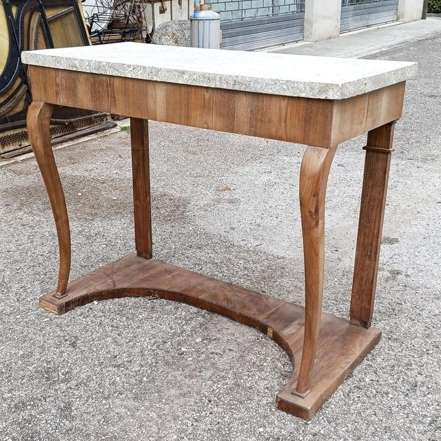Wooden console with top in the era era 800 measures 125 x 58 x h 100 category Console style 800 dimensions: height 100 cm...
