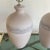 Great pair of large textured ceramic lamps in a light lavender color have an intricate detail of different colors. This...