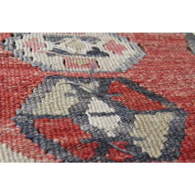 Islamic 1970s Vintage Handmade Wool Cotton Red Runner Rug For Sale - Image 3 of 11