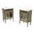 Maison Jansen, Hollywood Regency, Side Table Cabinets, Distressed Mirror, Marble For Sale