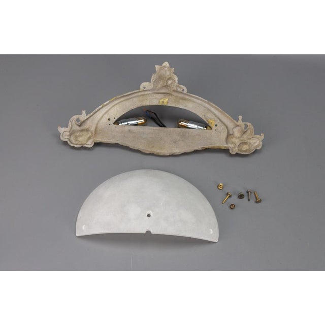 French Art Deco White Alabaster and Bronze Sconce, 1970s For Sale - Image 15 of 18