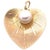 Modern 14 Karat Yellow Gold Heart Pendant With Pearl Center For Sale - Image 3 of 4