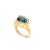Charles Krypell Horseshoe Ring Diamond Blue Topaz 18k Yellow Gold For Sale - Image 4 of 8