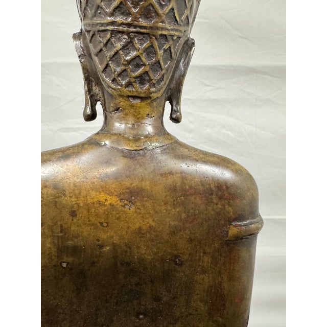 17th Century 17th Century Thai Ayutthaya Bronze Crowned Standing Buddha Statue - 21" For Sale - Image 5 of 12