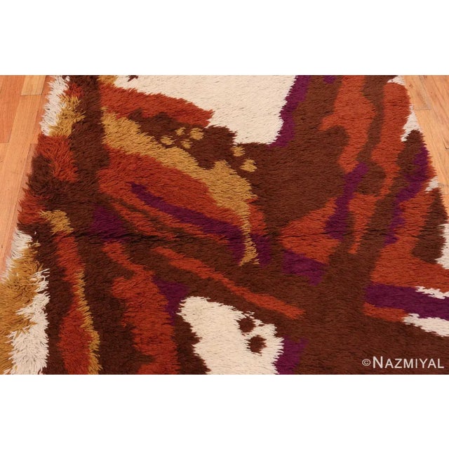 Nazmiyal Collection Vintage Swedish Scandinavian Shag Rya Rug For Sale - Image 4 of 6