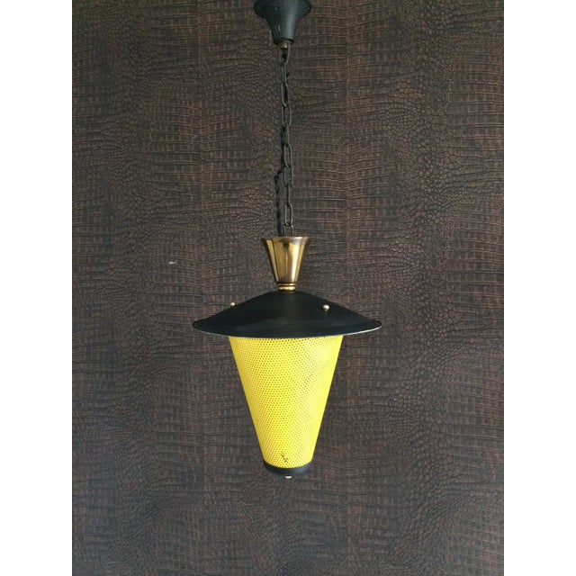 French Lantern Pendant Lamp in the Style of Mathieu Mategot, 1950s For Sale - Image 11 of 13