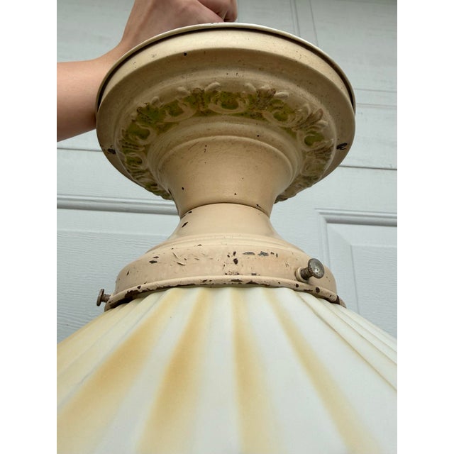 Vintage Shabby Chic Floral Light Fixture For Sale - Image 4 of 10