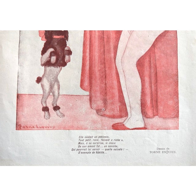 Art Deco Original 1927 Fantasio Illustration by Pere Torné Esquius – French Art Deco Magazine Print – "Le Cadeau Symbolique" For Sale - Image 3 of 3