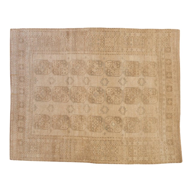 1950s Vintage Afghani Ersari Elephant Footprint Wool Carpet For Sale