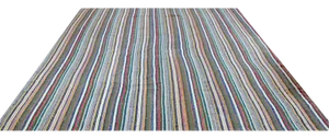 1980s Vintage Handwoven Scandinavian Style Kilim Area Rug - 8′6″ × 12'3″
