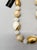 Metal Vintage 1980s Signed Givenchy White & Gold Ying Yang Beaded Necklace For Sale - Image 7 of 9