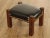 High Quality American Made Solid Oak Foot Stool or Ottoman with Leather Upholstery and Brass Tack Trim