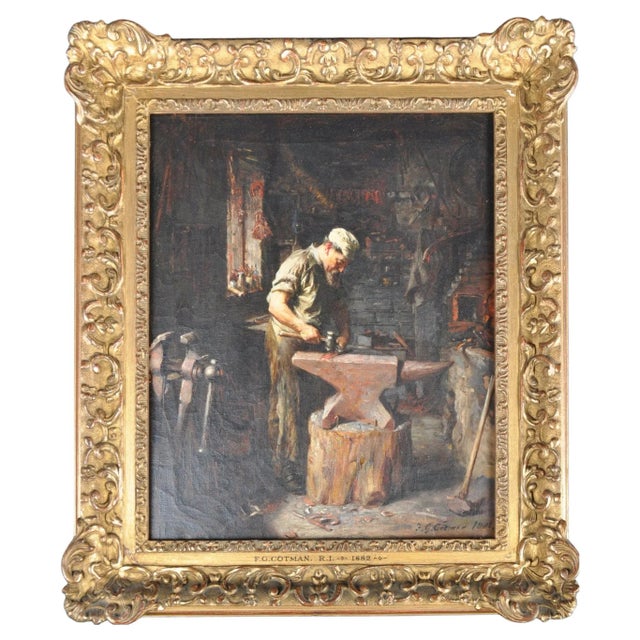 Frederick George Cotman, Blacksmith, 1882, Oil Painting, Framed For Sale - Image 13 of 13
