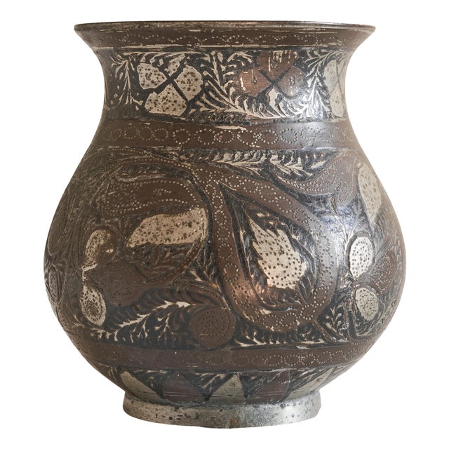 Small Pyriform Bidri Vase, 1950s For Sale