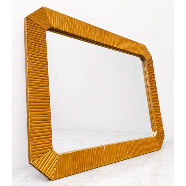 Large Modern Faux Bamboo Wall Mirror For Sale In Miami - Image 6 of 10