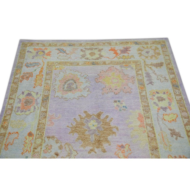 Modern Turkish Oushak Rug 4'2" x 6'2" For Sale - Image 4 of 6