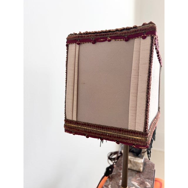 Art Deco 1920s Art Deco Table Lamp With Silk Embellished Fringe Shade For Sale - Image 3 of 18