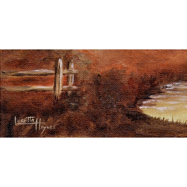 American Autumnal Country Cabin Landscape by Loretta Haynes For Sale - Image 3 of 3