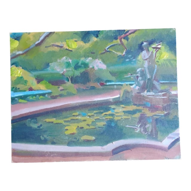 Conservatory Gardens in Central Park Original Oil Painting For Sale