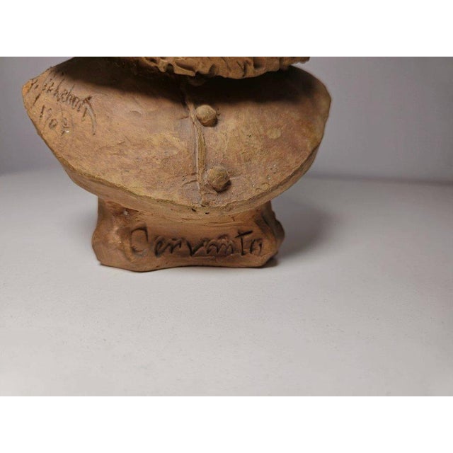 Decorative Terracotta Bust of Cervantes, 1890-1910 For Sale - Image 3 of 8