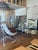 Modern Indoor/Outdoor Metal Sling Lounge Chairs With Ottomans, a Modern Pair For Sale - Image 9 of 12