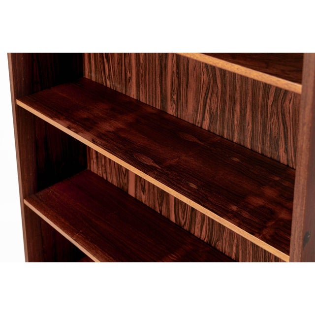 Mid Century Rosewood Bookcase, Scandinavian Tall Display Shelf, 3 Avail For Sale - Image 11 of 15