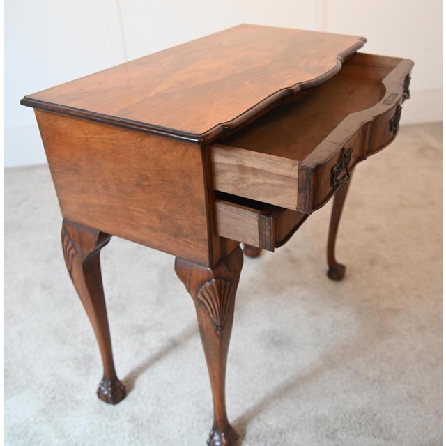 Wood English Queen Anne Lowboy Chest in Walnut, 1890s For Sale - Image 7 of 10
