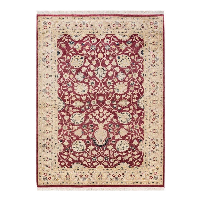 Orange Mogul, One-of-a-Kind Hand-Knotted Area Rug in Orange, 4' 2" x 6' 1" For Sale - Image 8 of 8