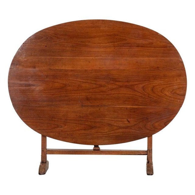 Large French Oval Fruitwood Vendange Wine Table, 1880 For Sale - Image 18 of 18