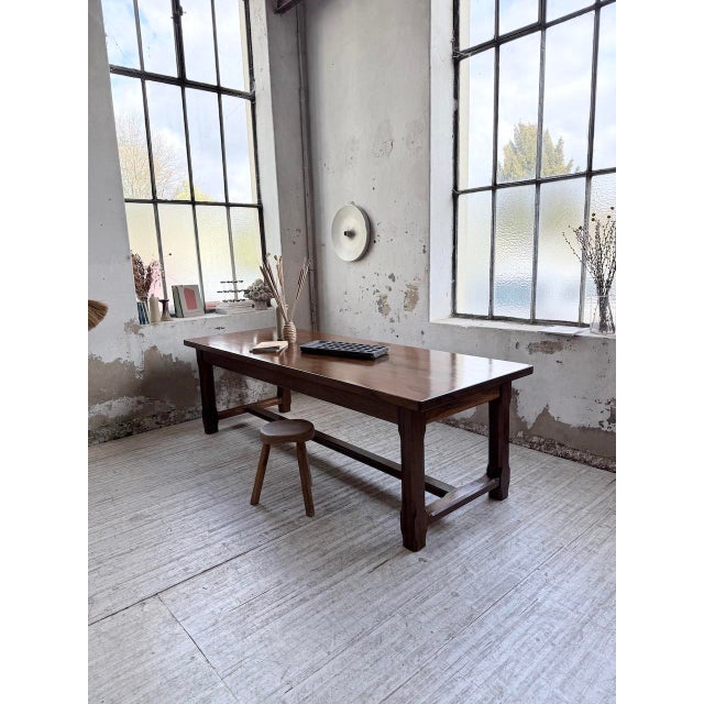 Vintage Farmhouse Table in Walnut, 1950s For Sale - Image 16 of 18