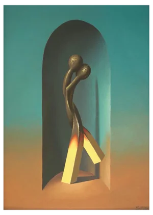 Juris Dimiters, Illusion, 2022, Oil on Canvas & Cardboard