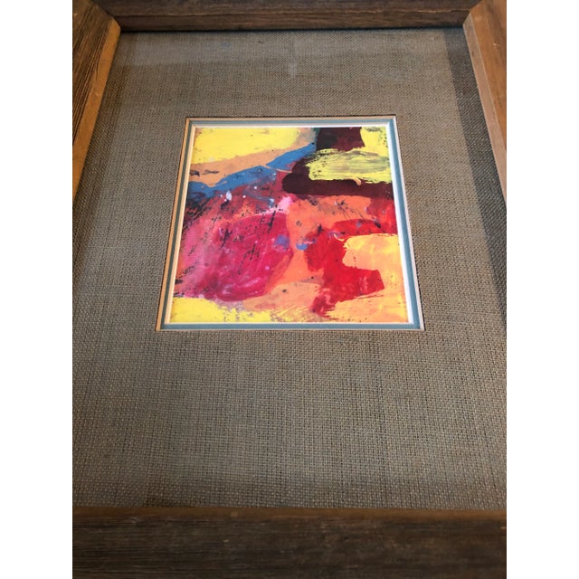 Original painting on paper unsigned 6x7 overall size with vintage frame is 15.5 x 18.5