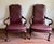 Maroon Late 20th Century St. Timothy Queen Anne Style Maroon Leather Library/Office Chairs - A Pair For Sale - Image 8 of 12