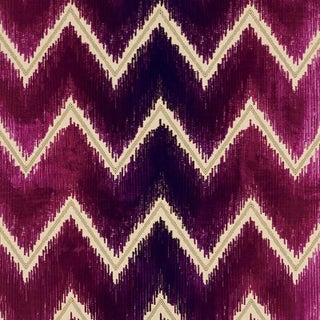 Sample - Schumacher Shock Wave Fabric in Ruby For Sale