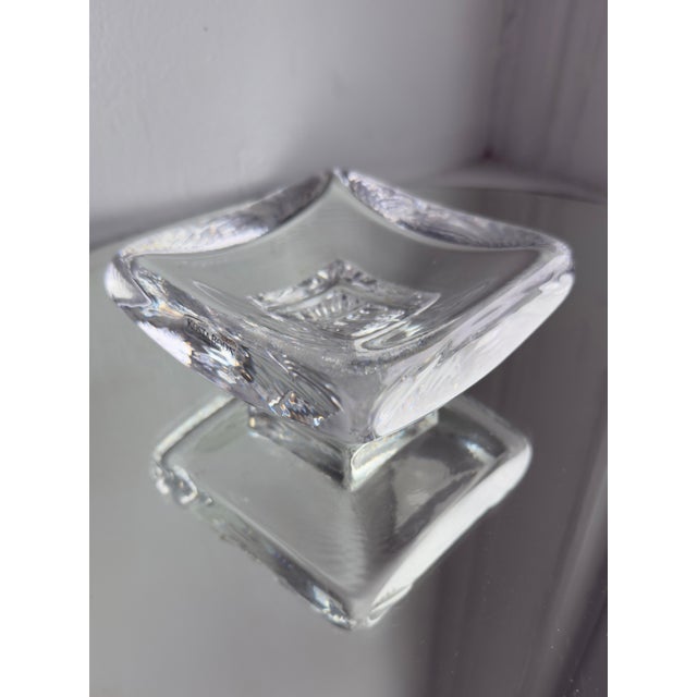 1990s Late 20th Century Kosta Boda Clear Art Glass Square Dish by Bertil Vallien For Sale - Image 5 of 13