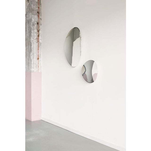 Echo Oval Wall Mirror in Polished Aluminum by Martens & Visser For Sale - Image 10 of 13