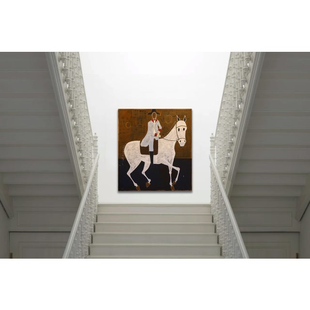 Contemporary Large Contemporary Equestrian Portrait. Horse Oil Painting For Sale - Image 3 of 13