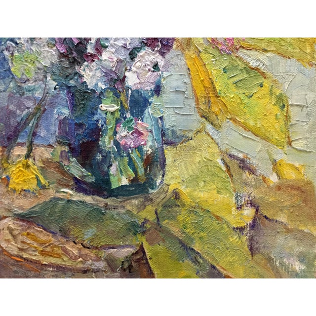 *** ABOUT THIS PAINTING *** * TITLE: "Flowers" * ARTISTS: Dovgalevskaya Vera Veniaminovna * SIZE: 50x40 cm/'19.68x15.74...