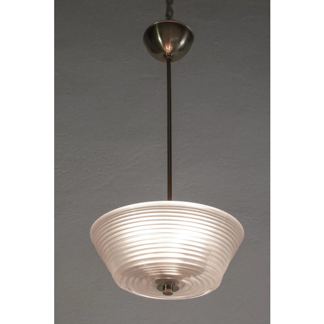 Italian Art Deco Murano Glass Pendant Lamp from Barovier Toso, 1940s For Sale - Image 3 of 17